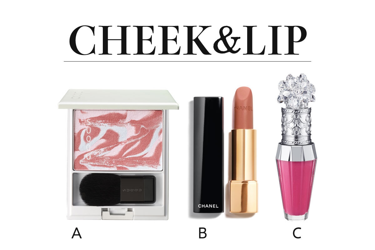 クールな純欲メイクに欠かせない厳選コスメはこれ！ チーク＆リップ