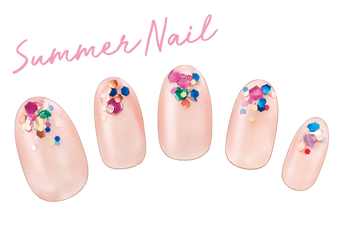 山本舞香　天然石リング×夏ネイル　デザイン③