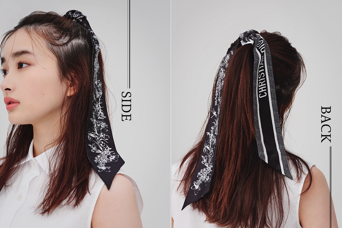 ディオール ヘアスカーフ 巻き方 使い方 ヘアアレンジ ヘアスタイル