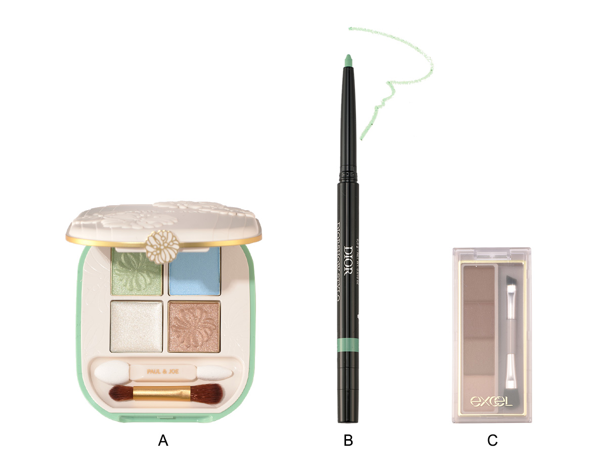 カラーメイク　グリーン　緑メイク