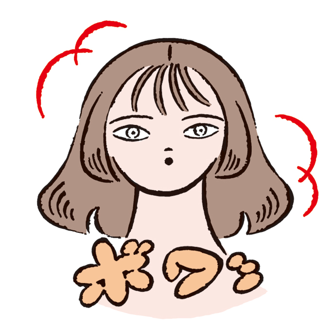 湿気で髪が爆発！ 「広がりタイプ」