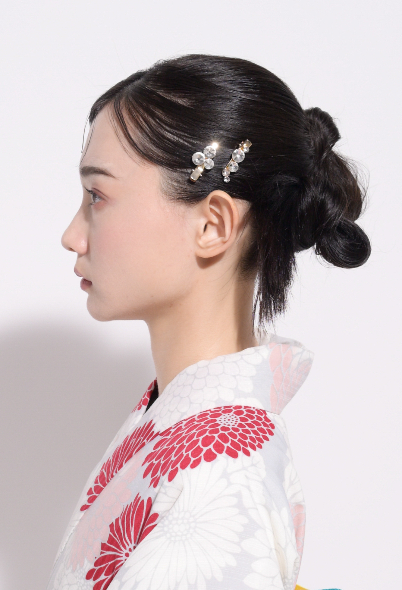 浴衣ヘアアレンジ　ロング　カチモリ　左サイド