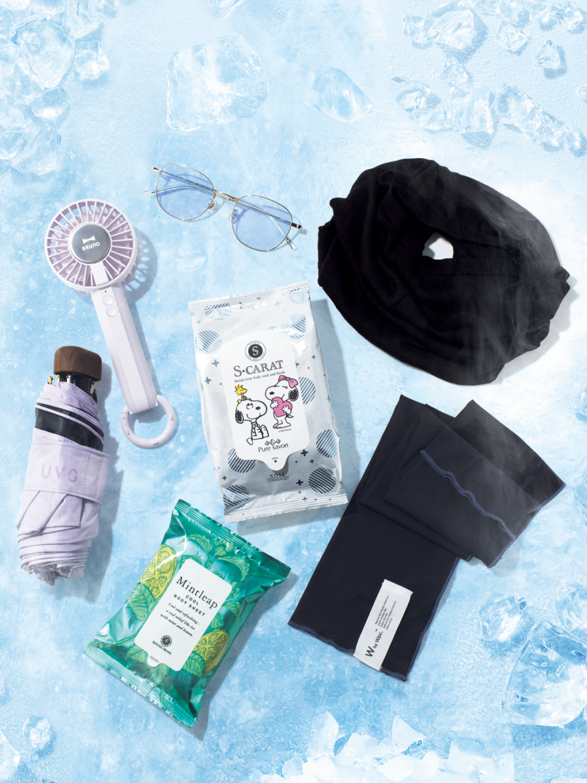 マキア　ひんやり　冷感　ハンディファン　日傘　サングラス　ボディシート　アームカバー　フェイス＆ネックガード