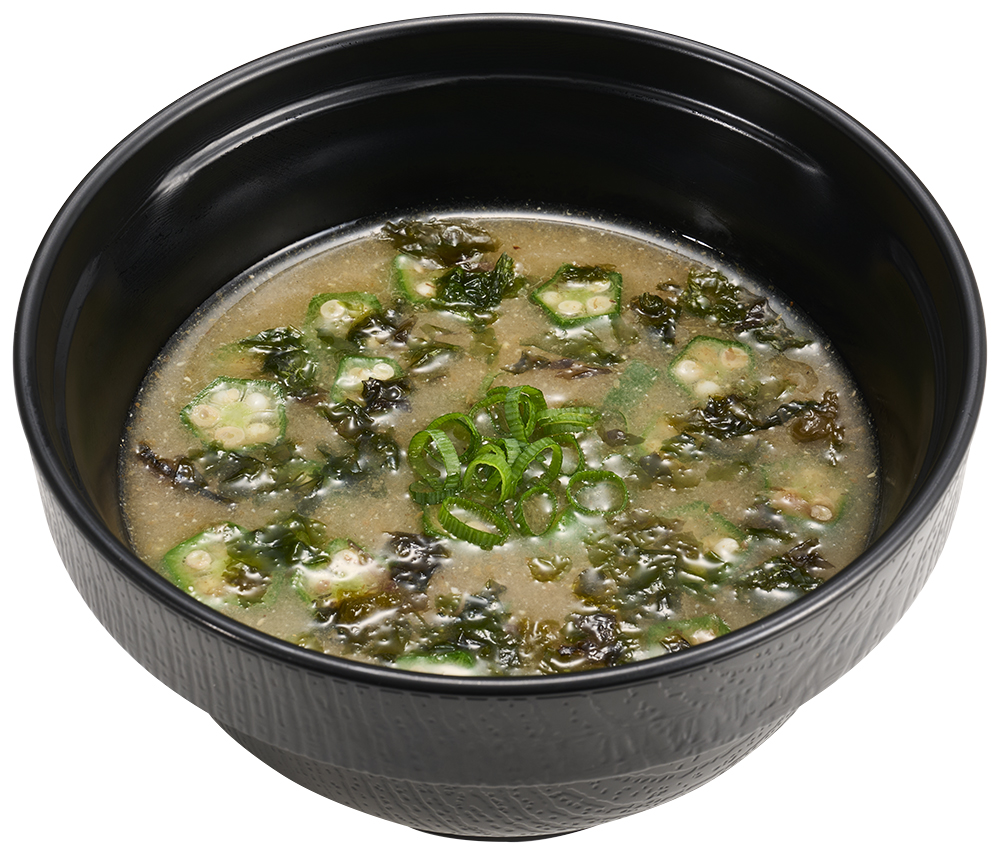 スシロー_オクラとあおさの味噌汁（62kcal）