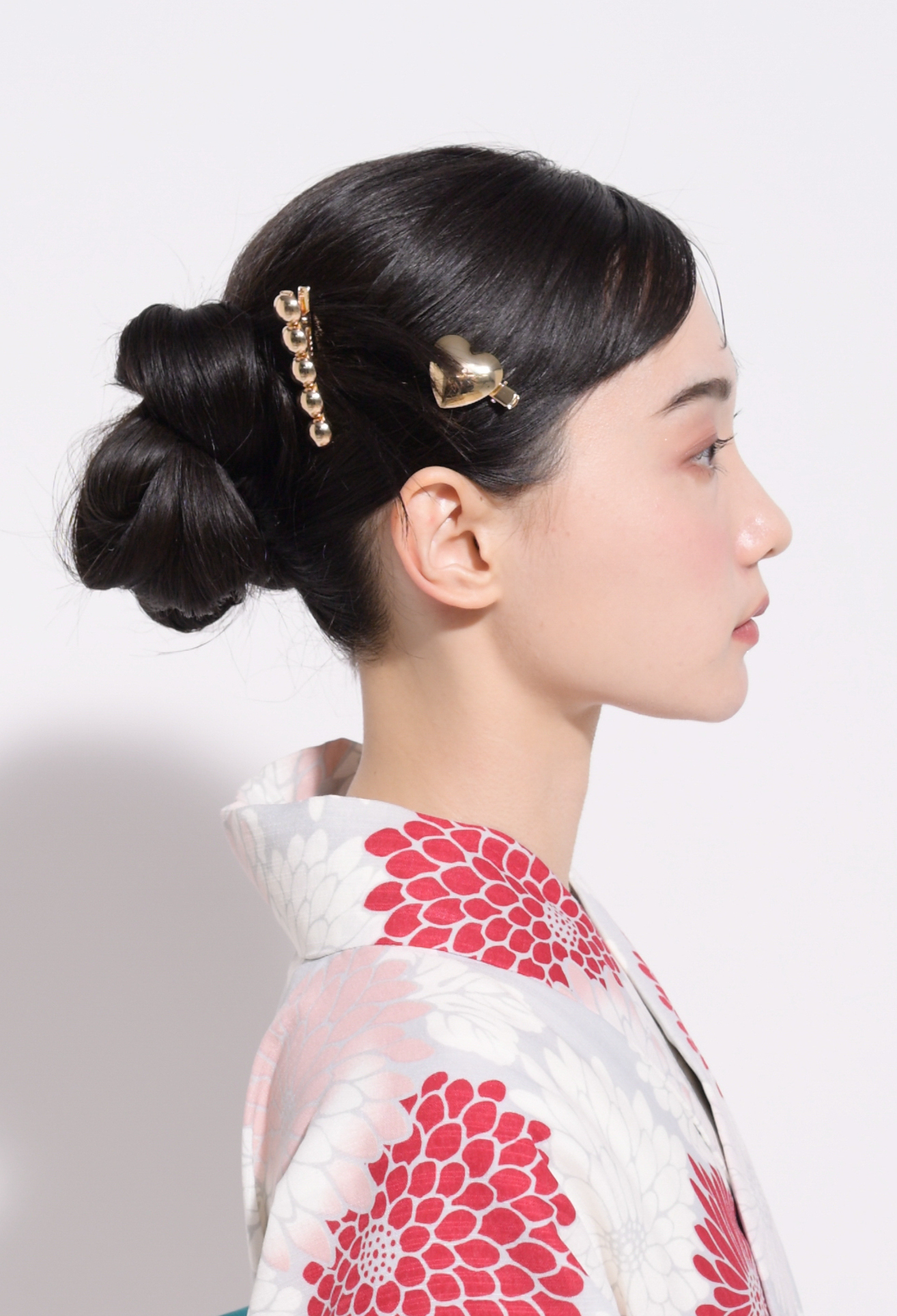 浴衣ヘアアレンジ　ロング　カチモリ　右サイド