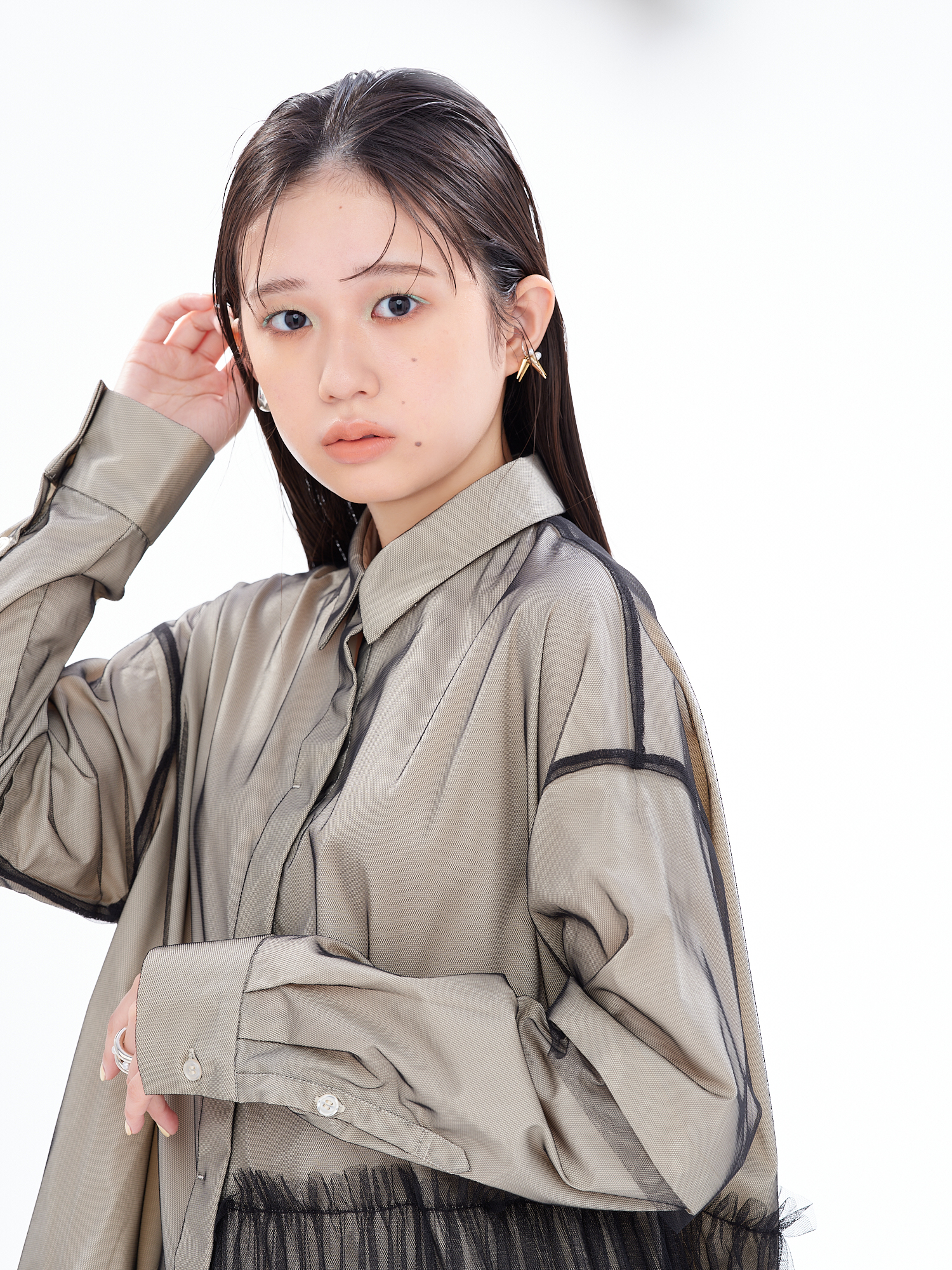 私立恵比寿中学　小久保柚乃　カラーメイク　グリーン　緑メイク