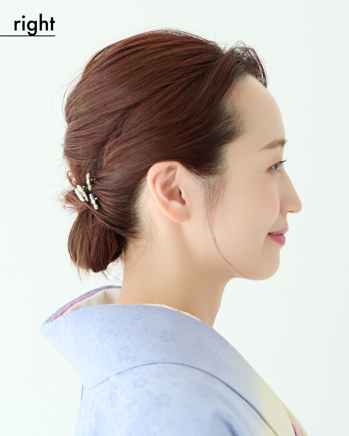 【ミディアム①着物】トップの三つ編みでふんわり♪ 短くてもできるアップ風ヘア（right）