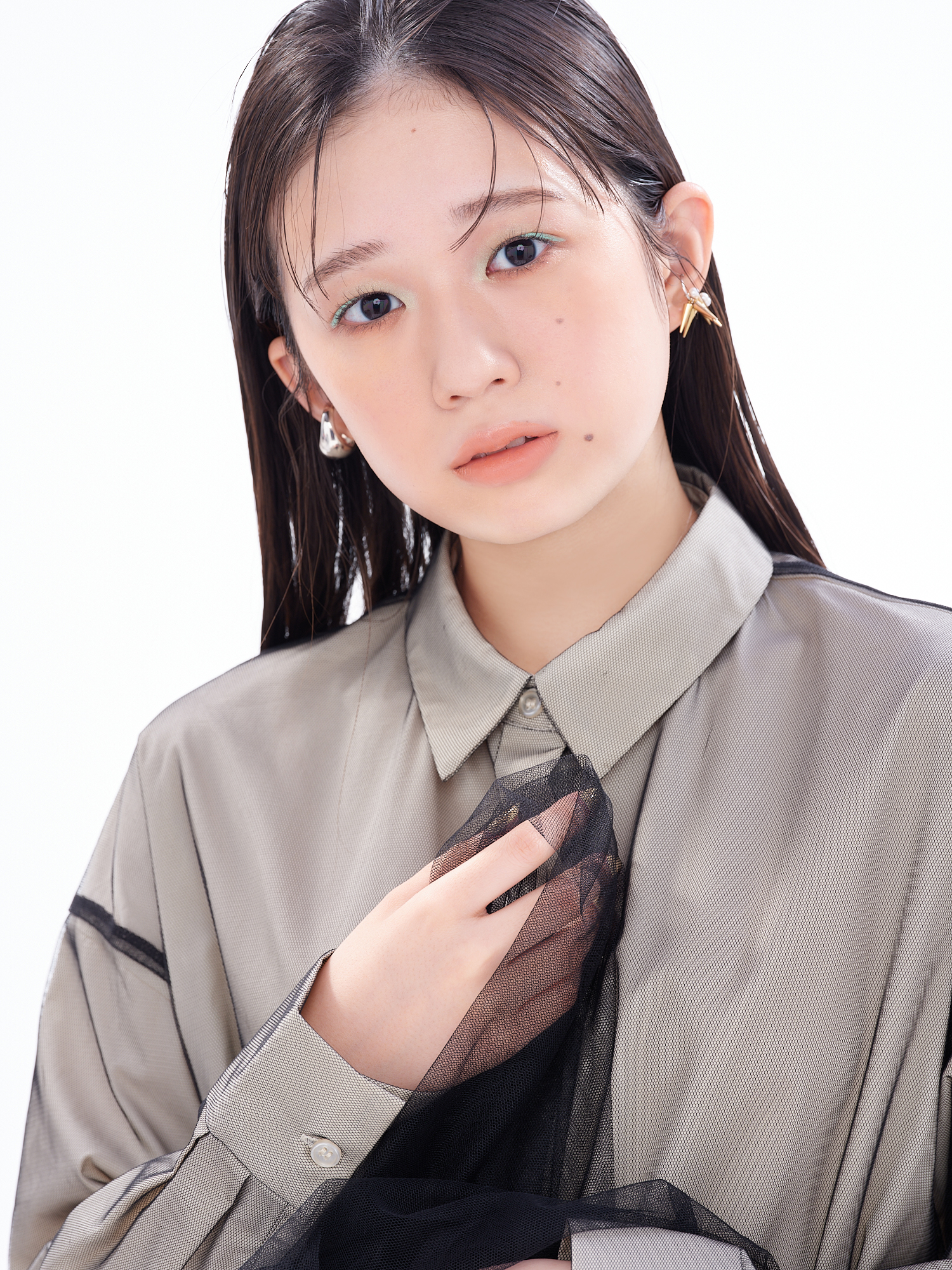 私立恵比寿中学　小久保柚乃　カラーメイク　グリーン　緑メイク