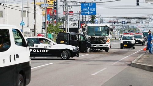 事故直後の道路