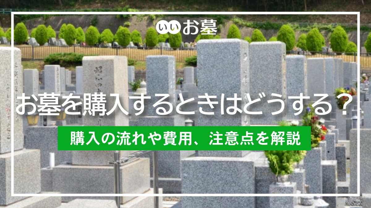 お墓を購入するときはどうする?流れや費用、注意点を解説