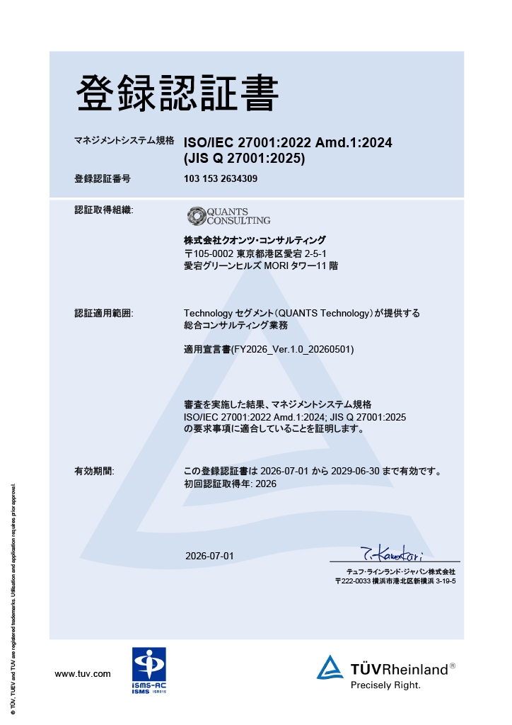 ISMS認証書