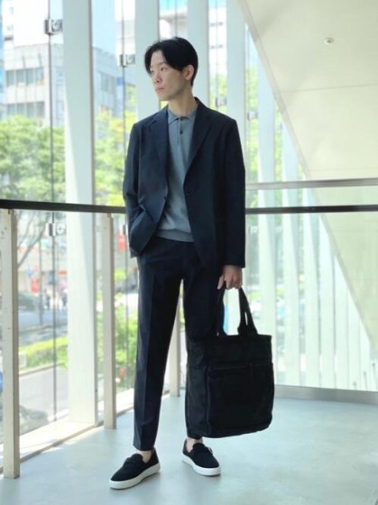 コーデ3：セットアップ×ブラック