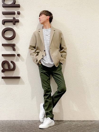 ボーダーTシャツ×ジャケット