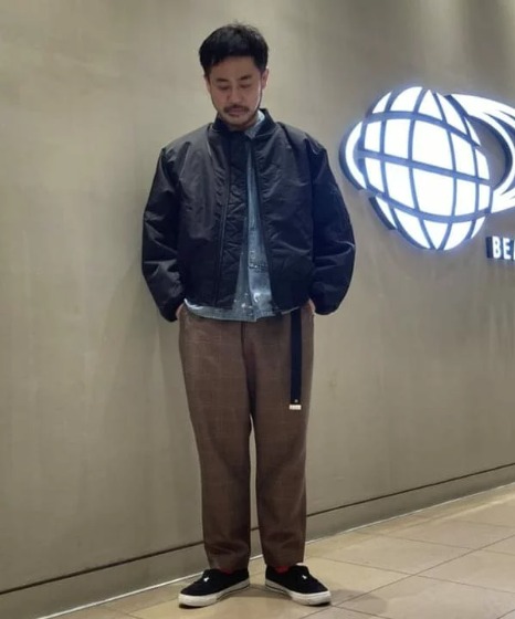 コーデ3：MA-1×デニムジャケット