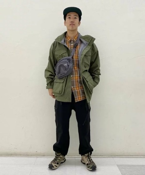 着こなし5：チェックシャツ