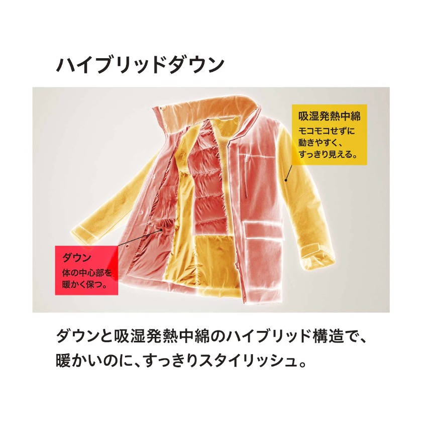 ハイブリッドダウンパーカー