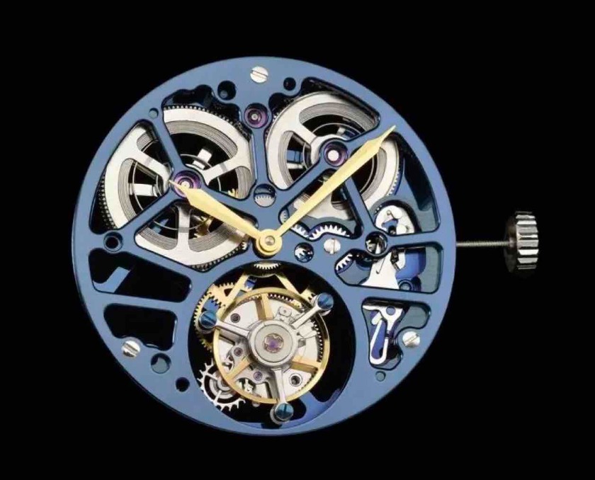 ぜんまいを2つ搭載したムーブメント