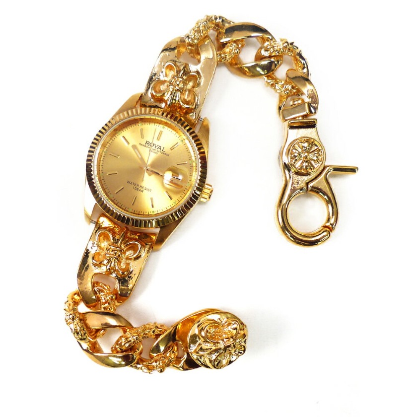 ゴールドの文字盤