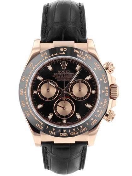 ロレックス 116515LN レザー ブラック/ピンク