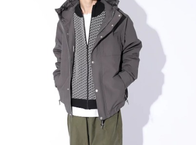 マウンテンパーカー+ジップブルゾン