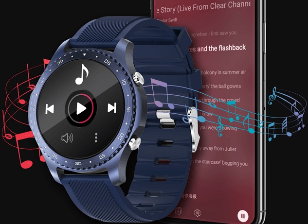 ②音楽再生や多彩なウォッチフェイス