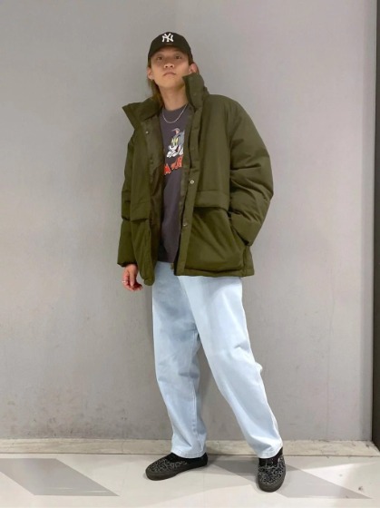 カーキ×ウォッシュデニム