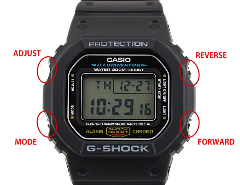 G-SHOCKデジタル　ボタン