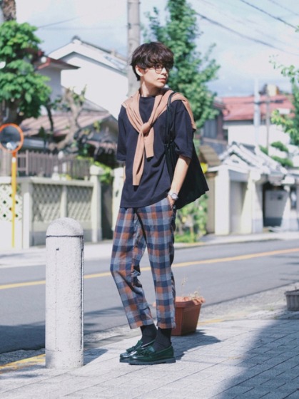 革靴コーデ⑤FRED PERRY ローファー