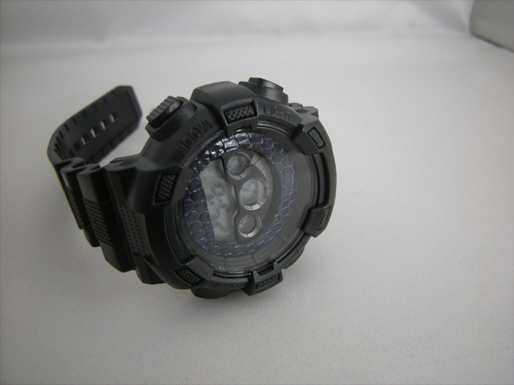 ダイソーの腕時計：GSHOCK風デジタルウォッチ/ブループラネットG