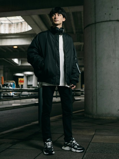 MA−1(黒)おしゃれコーデ⑤Rocky Monroe