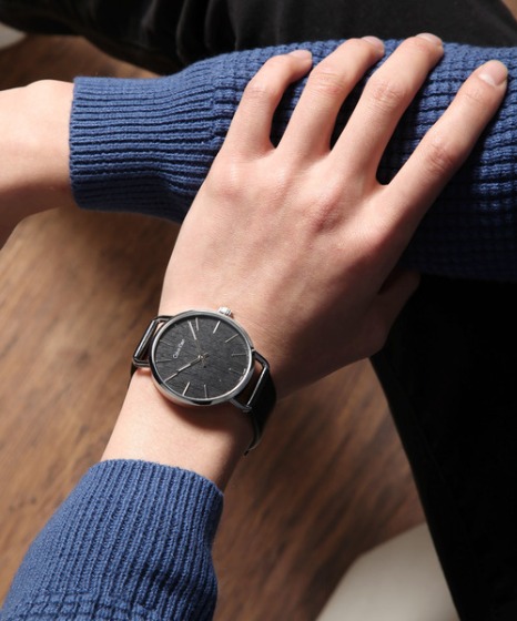 カルバンクライン イーブン 2針 シルバー×ブラック