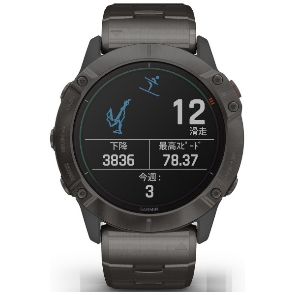 登山向きガーミン Ti Black DLC Titanium band