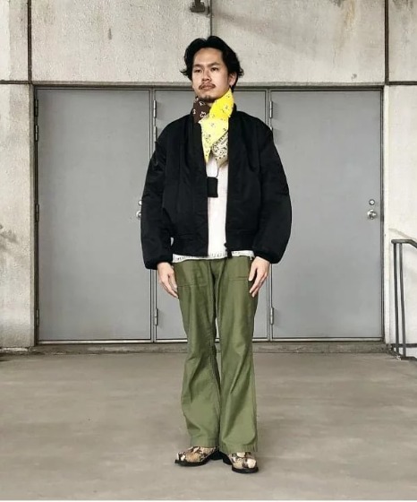 コーデ9：MA-1×スマフラー