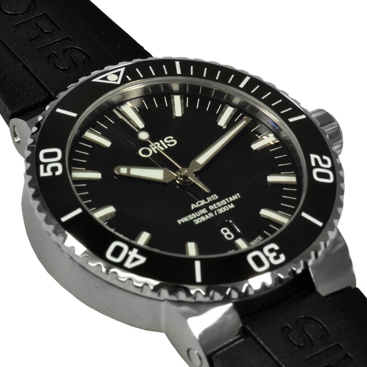 アクイス チタニウム デイト 733 7730 7153 R ブラックラバーベルト