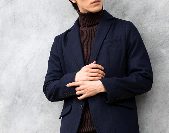 秋冬用1：ネイビー×黒ニット