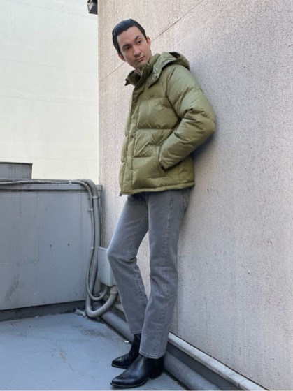 カーキ×デニム