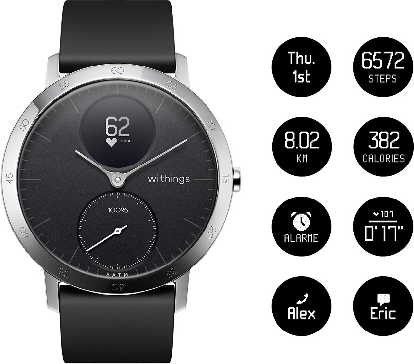 Withings Steel HR HWA03-40BLACK-ALL-JP