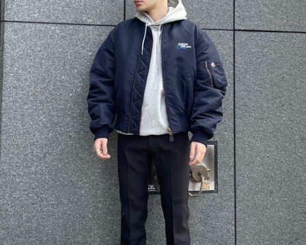 MA-1(ネイビー)のおしゃれな着こなし⑥417 EDIFICE