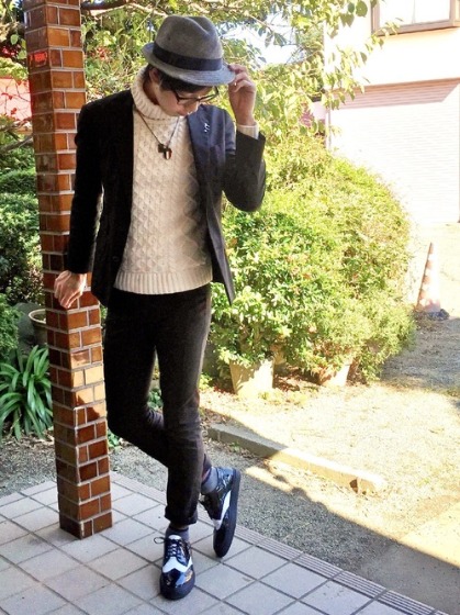 秋冬向け3：テーラードジャケット×タートルネック