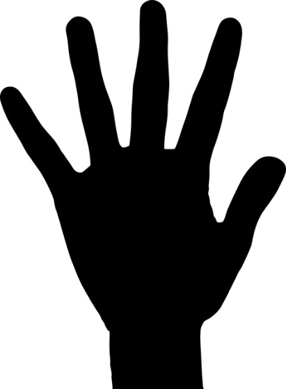 ①バンドに指を入れる