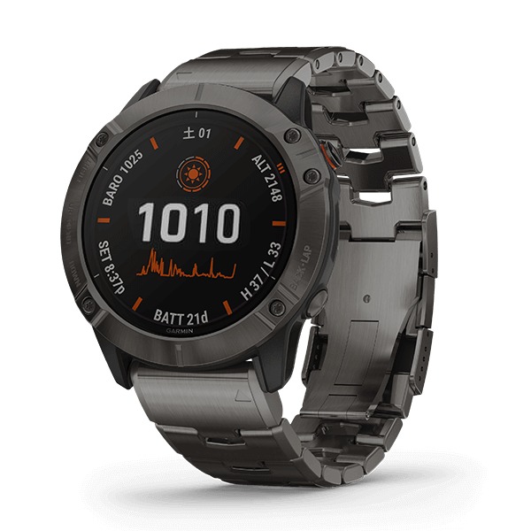 fēnix 6X Pro Dual Power Ti Black DLC Titanium band