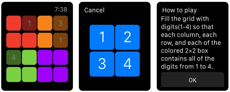 AppleWatchのゲームアプリ：Sudoku²