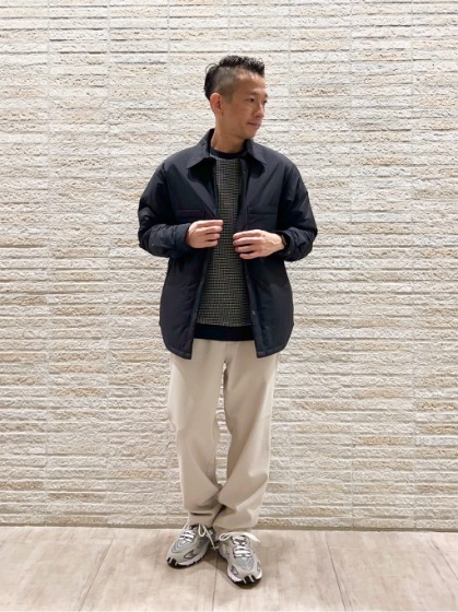 ブラック×ワッフルカットソー