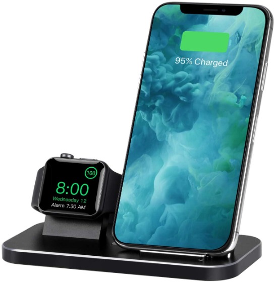 AppleWatch対応のQI充電器：Qi ワイヤレス充電器,急速 2 in 1