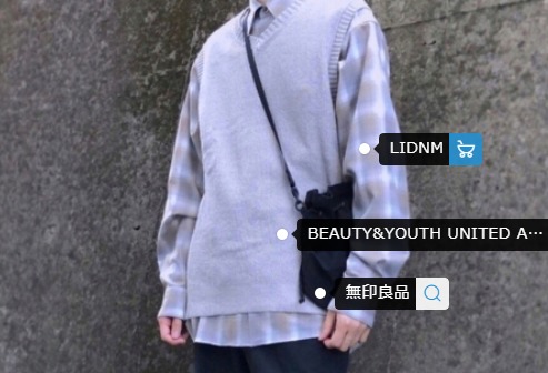 チェックシャツ×ニットベスト