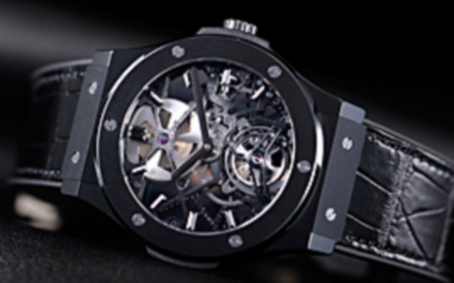 HUBLOT クラシック フュージョン スケルトン トゥールビヨン オールブラック 505.CM.0140.LR