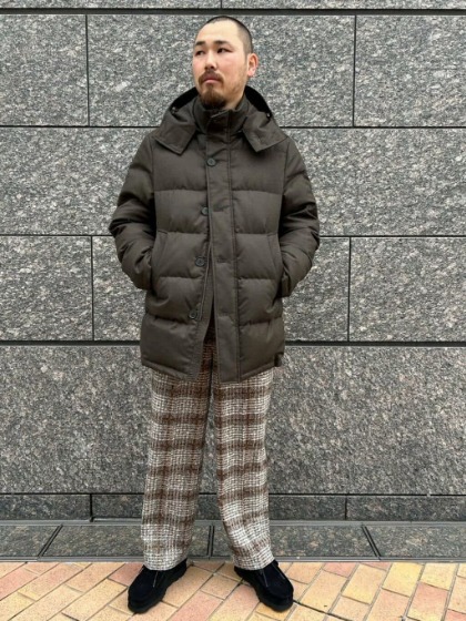 ブラック×チェックパンツ