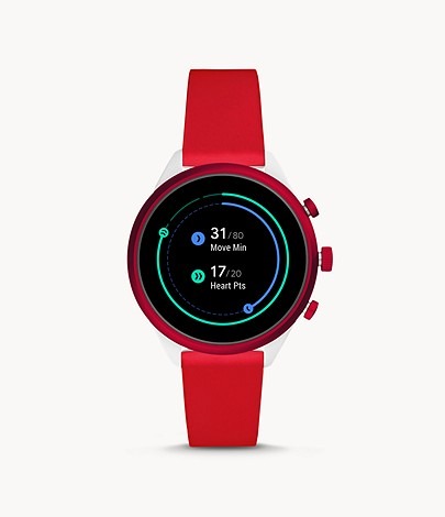 フォッシル 41MM レッドシリコン スポーツスマートウォッチ