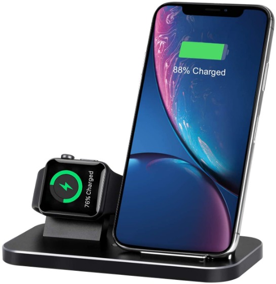 AppleWatch対応のQI充電器：Lelekey Qi ワイヤレス充電器 急速 2 in 1