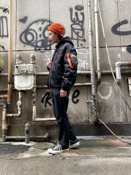 コーデ4：Ma-1ブラック×ブラック